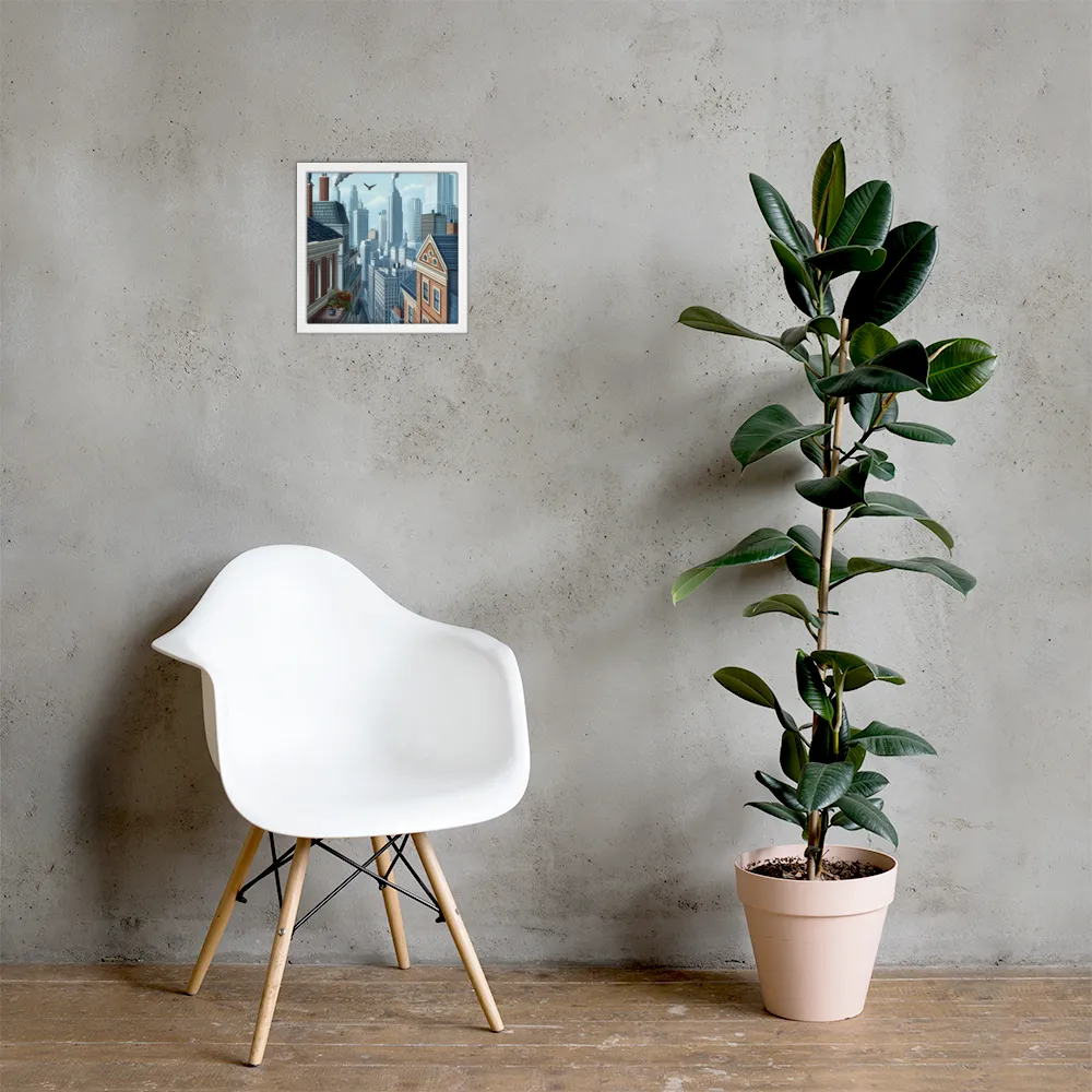 Urban Symphony | Poster with White Frame | 12″×12″