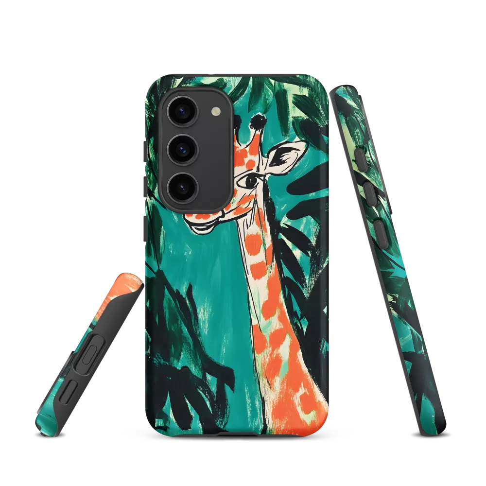 Curious Giraffe in Lush Greenery | Phone Case |  S23 | Tough Case | Matte