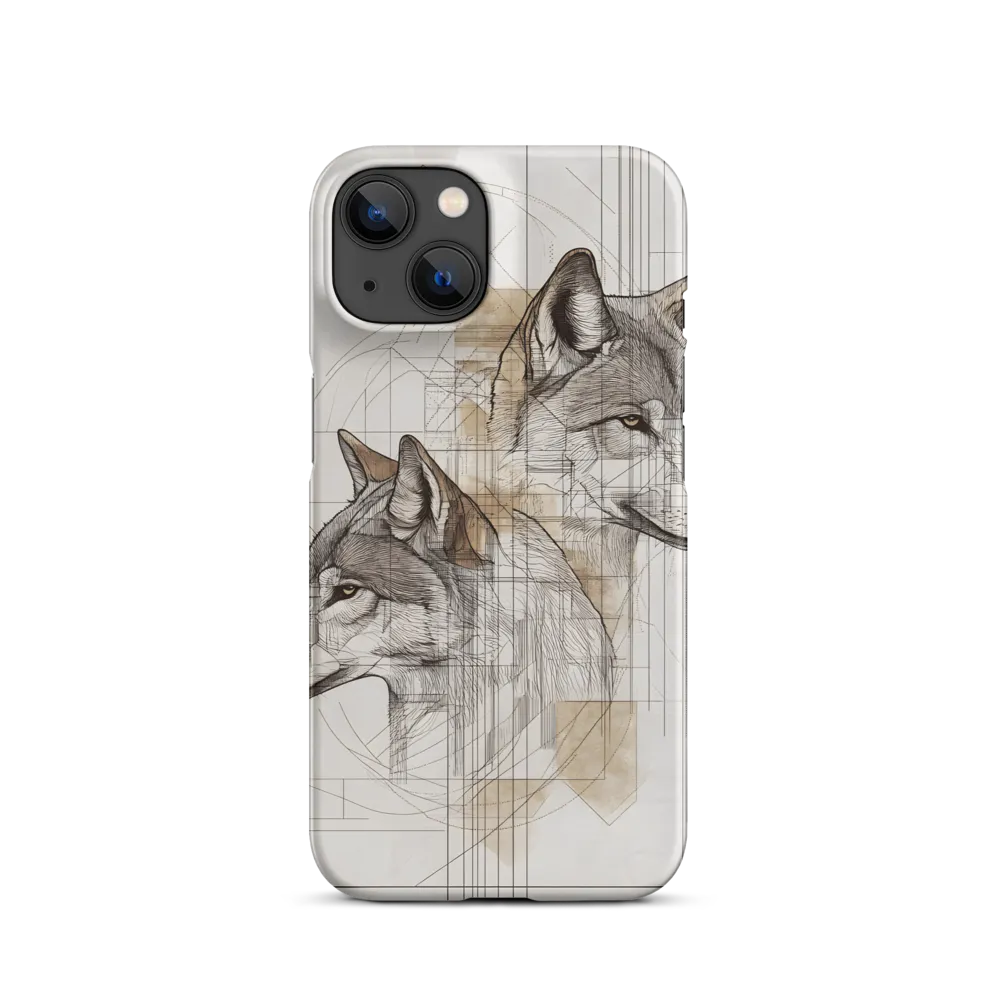Geometric Harmony: The Essence of Wolves | Phone Case |  14 | Snap Case | Matte
