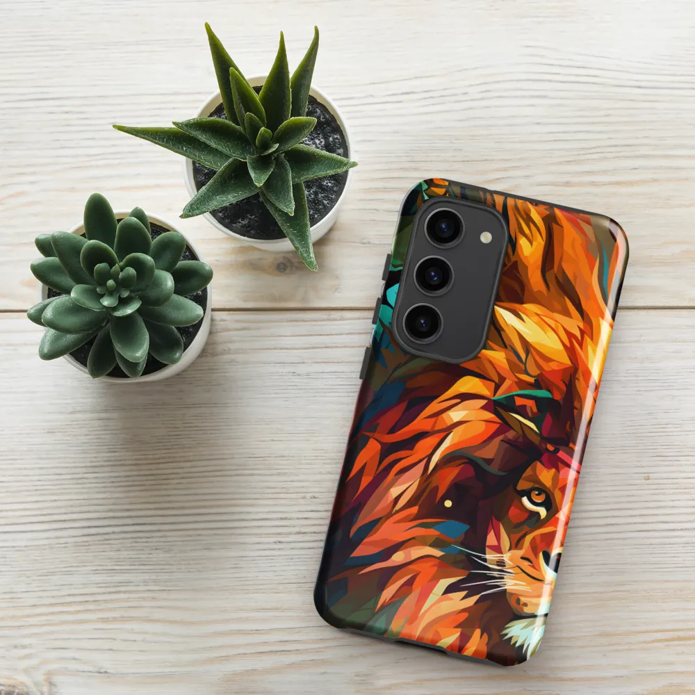 Majestic Gaze: The Polygonal Lion