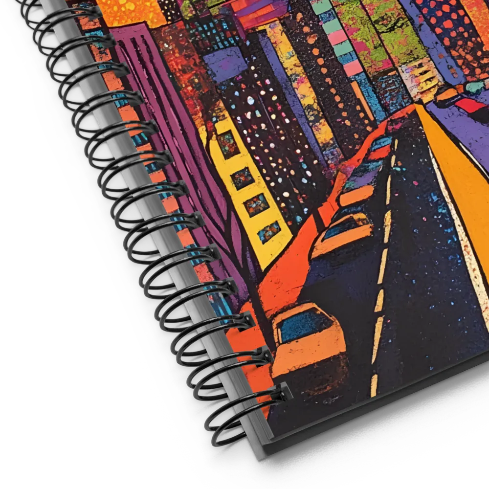 Urban Vibrance: A Pop Art Cityscape | Spiral Notebook