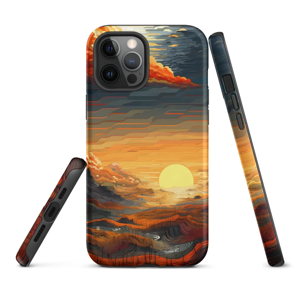 Ethereal Sunset: A Serene Landscape in Flowing Forms