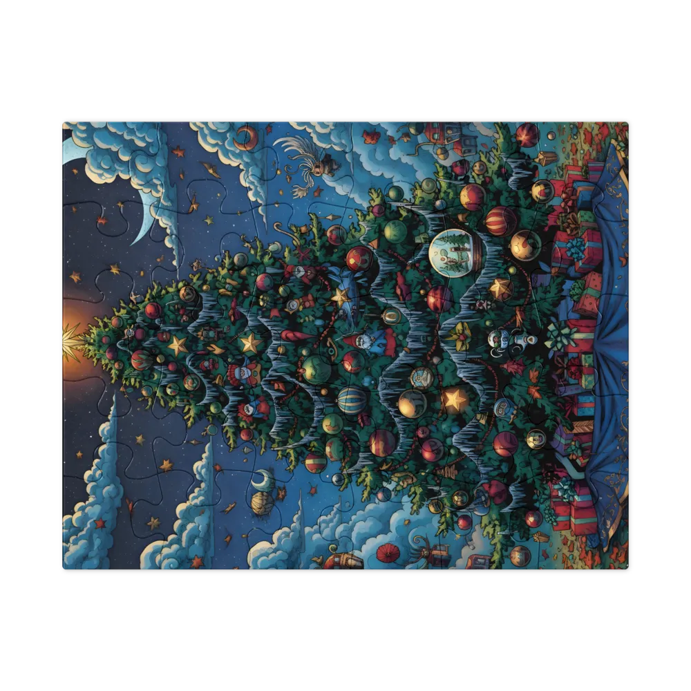 Midnight Christmas Tree 
 Jigsaw Puzzle in Tin Box