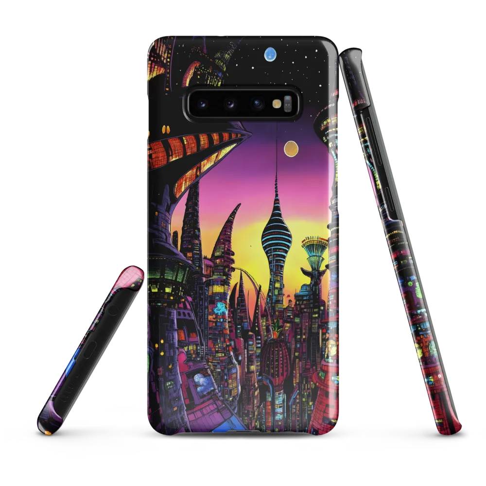 Futuristic Cityscape at Dusk | Phone Case |  S10 Plus | Snap Case | Glossy