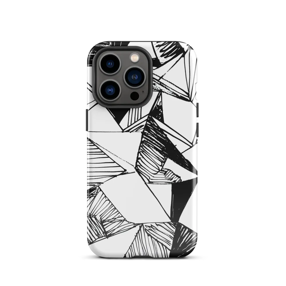 Dynamic Geometry in Ink | Phone Case |  13 Pro | Tough Case | Glossy