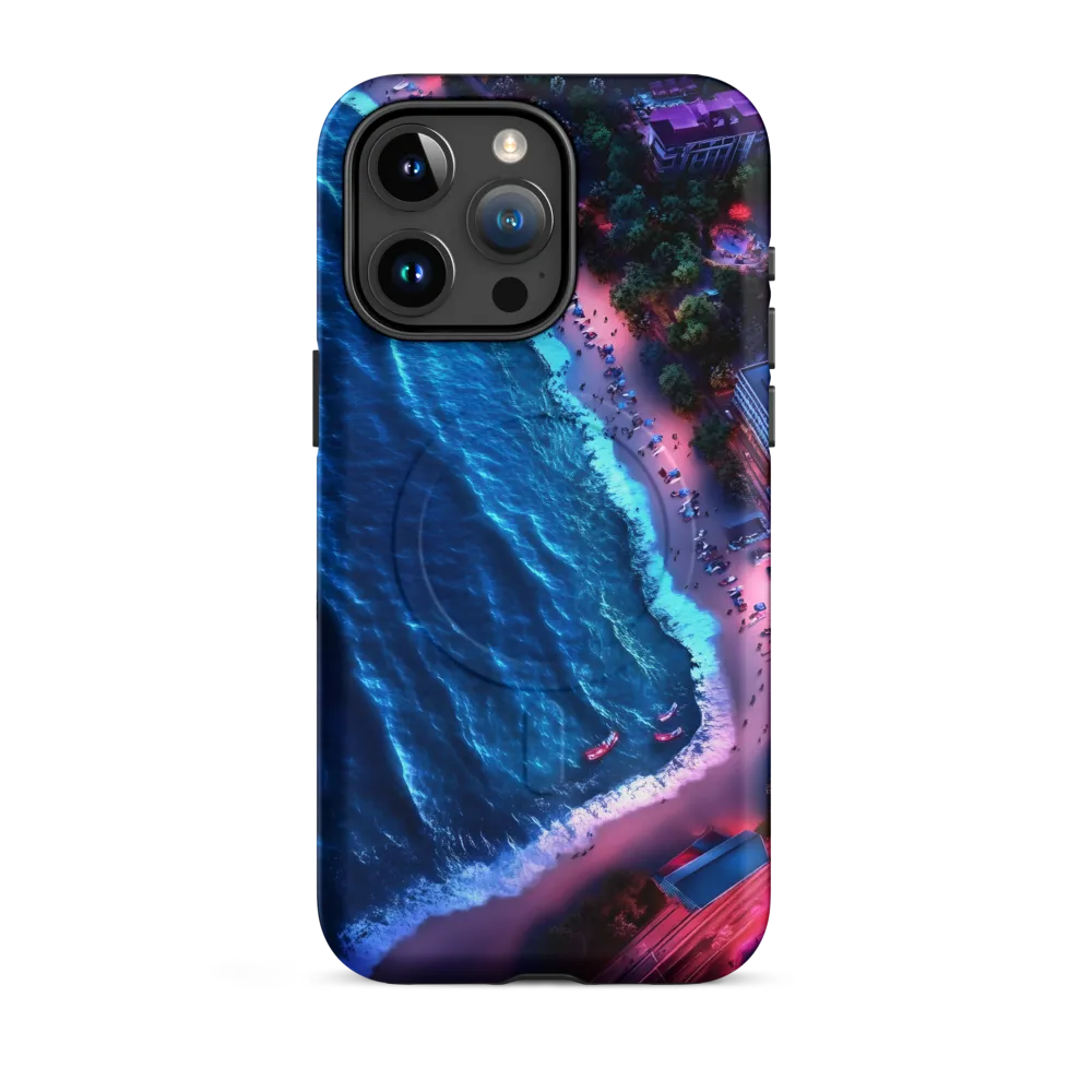 Twilight Reflections: A Serene Beach Aerial | Phone Case |  15 Pro Max | MagSafe® Tough Case | Matte
