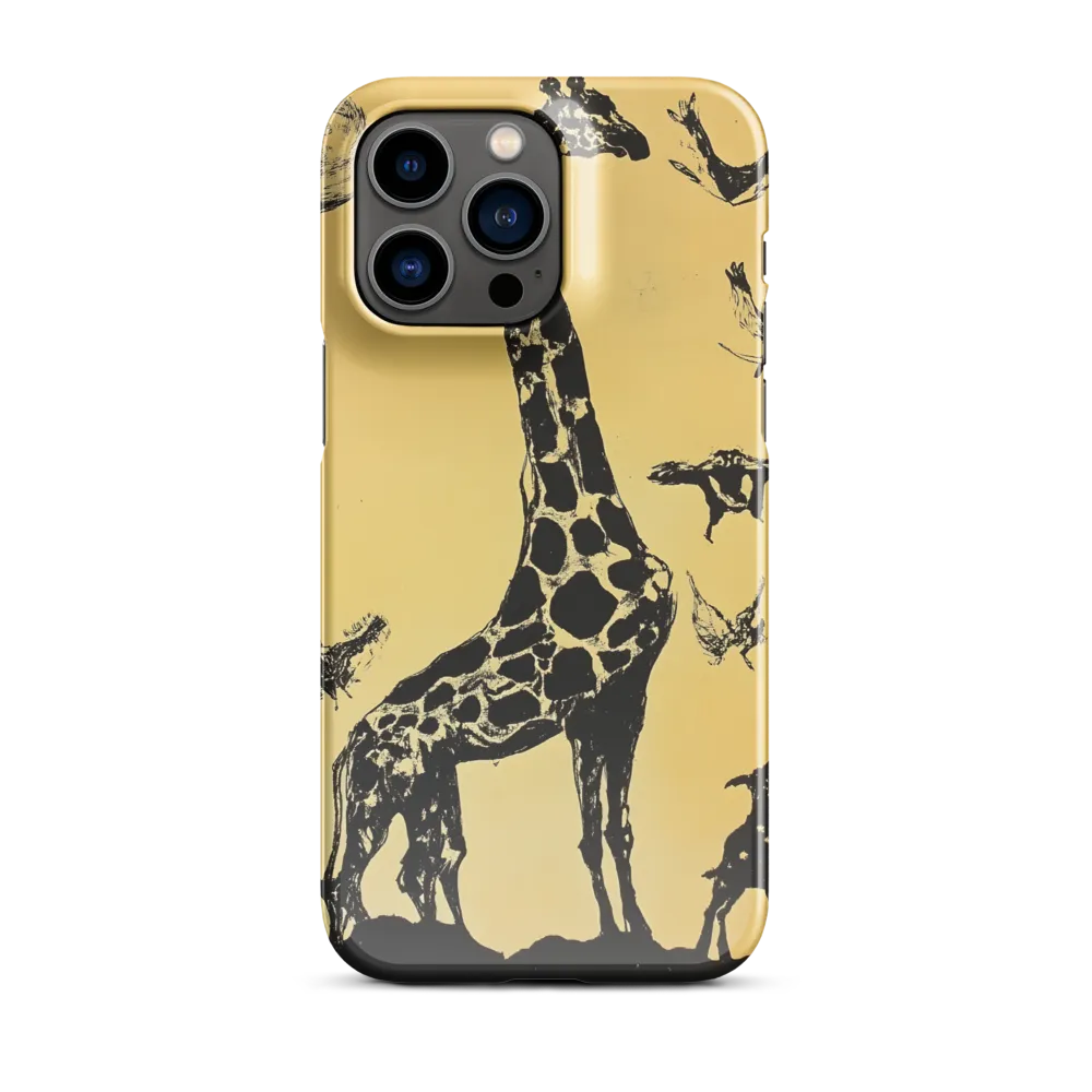 Whimsical Harmony of Giraffe and Birds