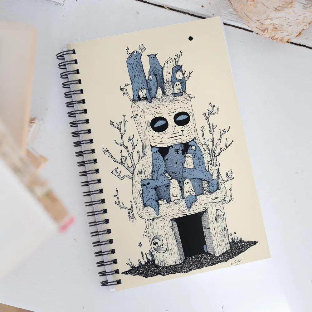 Whimsical Treehouse of Creatures | Spiral Notebook