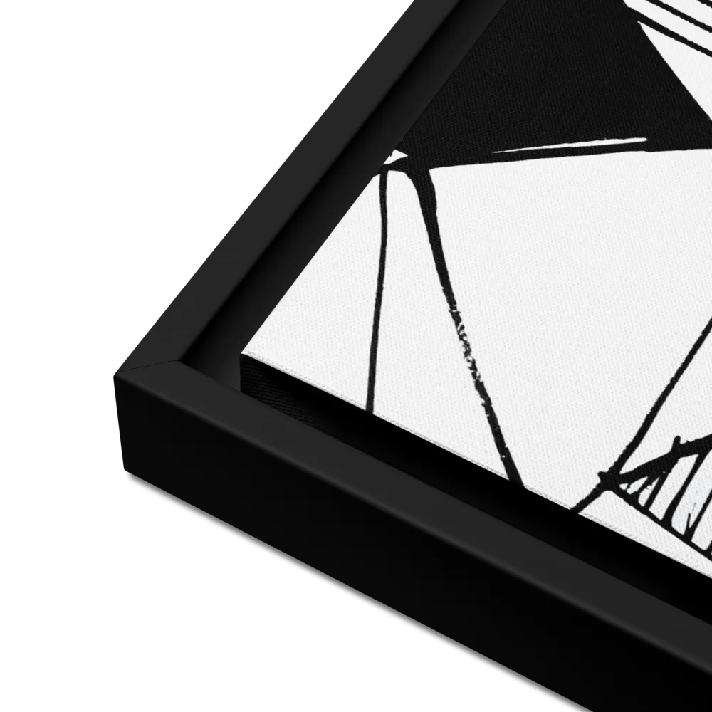 Dynamic Geometry in Ink | Canvas with Black Frame | 18″×24″