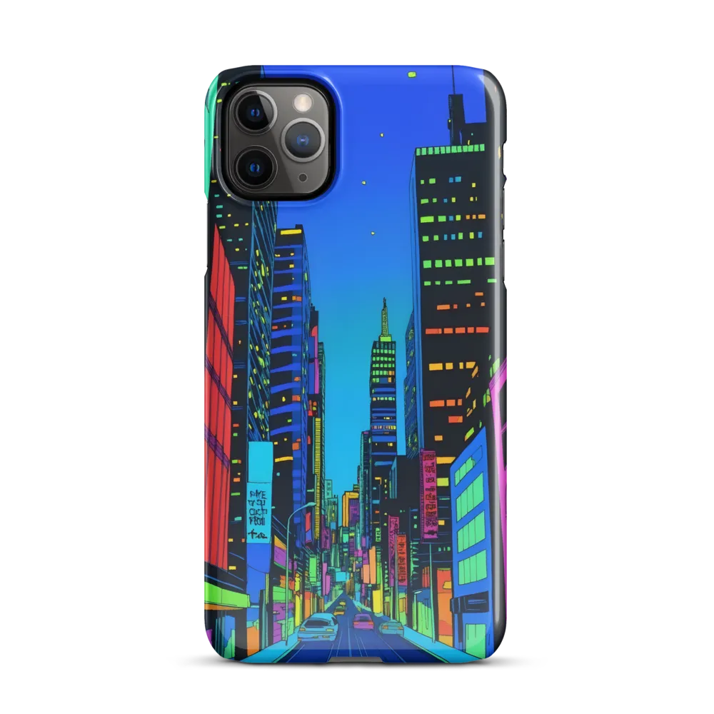 Neon Dreamscape: A Futuristic City at Dusk | Phone Case |  11 Pro Max | Snap Case | Glossy