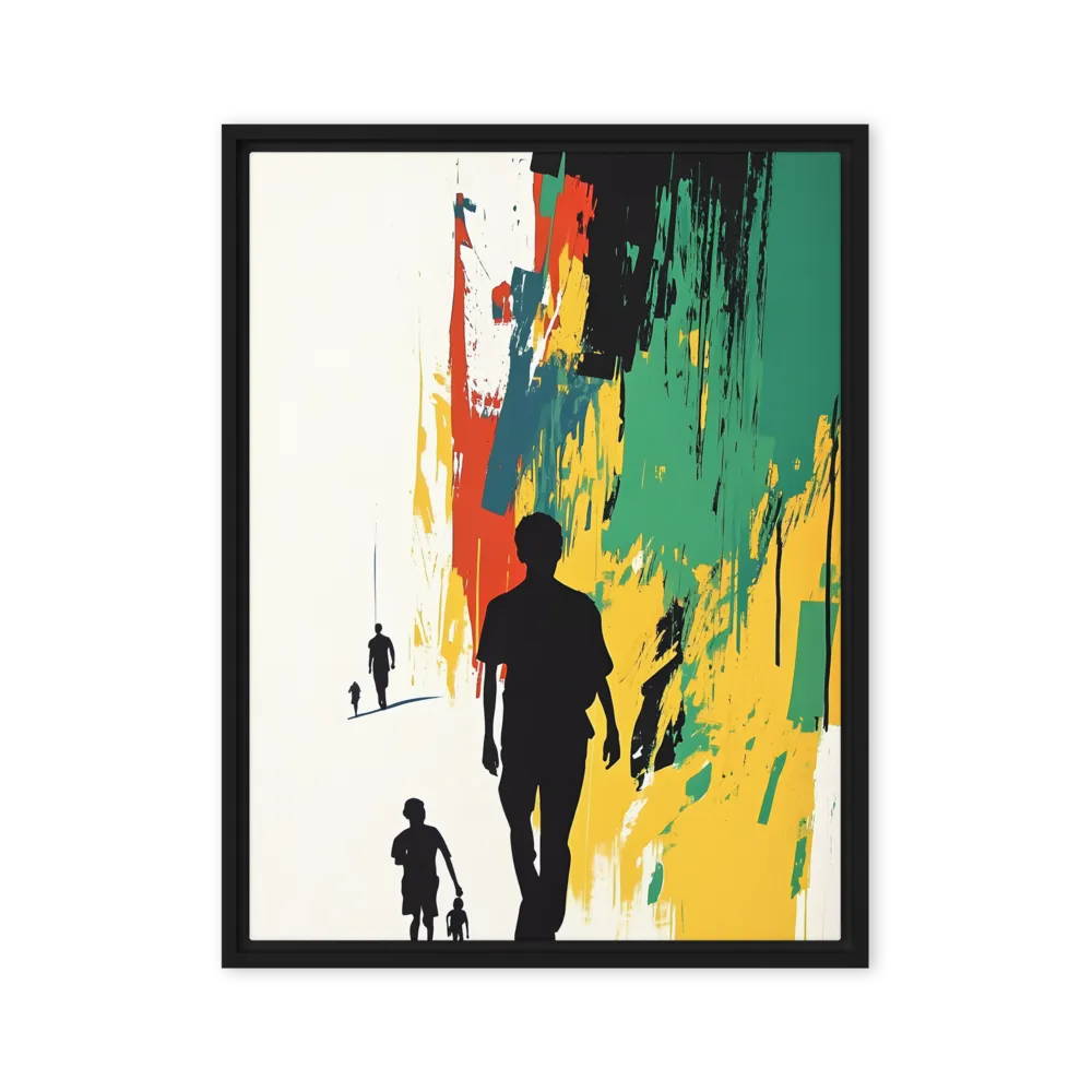 Journey of Silhouettes | Canvas with Black Frame | 24″×32″