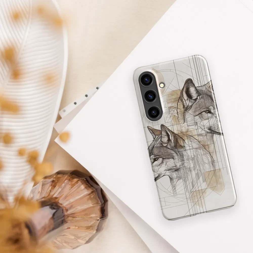 Geometric Harmony: The Essence of Wolves | Phone Case |  S24 Plus | Snap Case | Glossy