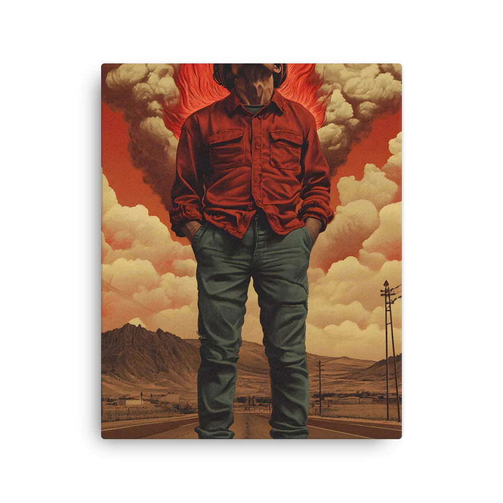 Defiant Spirit in a Surreal Landscape | Thin Canvas | 16″×20″