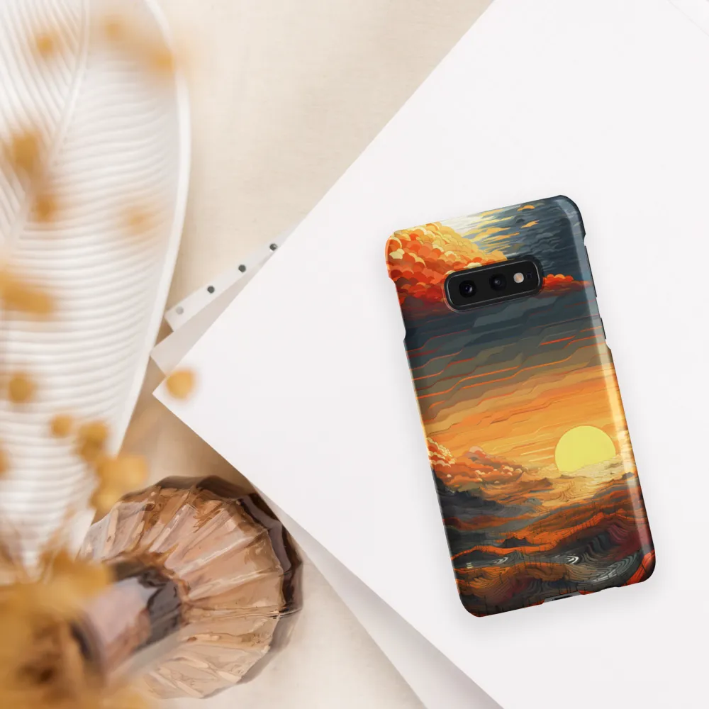Ethereal Sunset: A Serene Landscape in Flowing Forms
