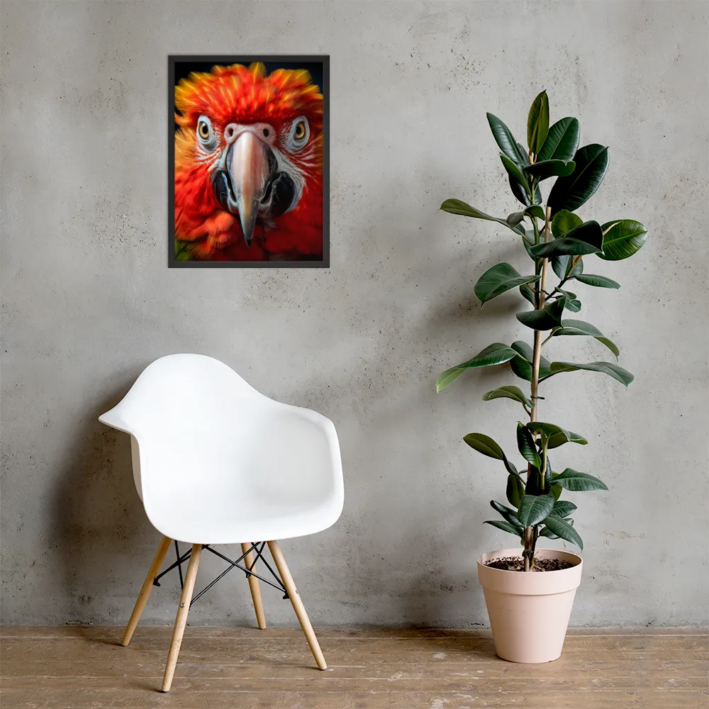The Fiery Gaze of the Parrot | Art Print