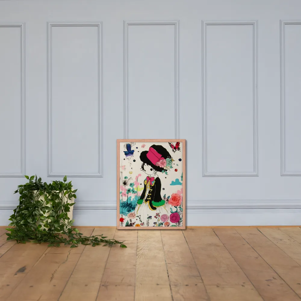 Whimsical Garden Reverie | Poster with Red oak Frame | 18″×24″