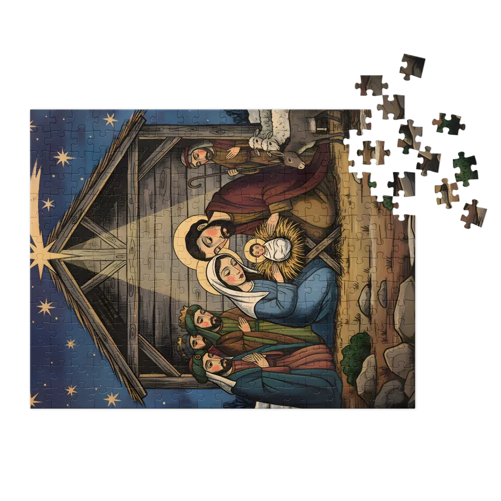 The Sacred Nativity 
 Jigsaw Puzzle in Tin Box