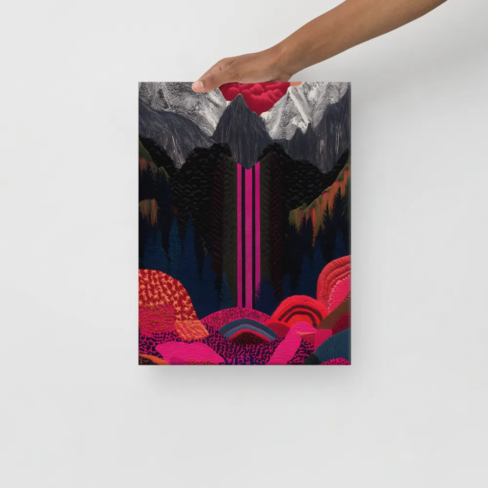 Ethereal Cascade: A Surreal Landscape | Canvas | 12″×16″