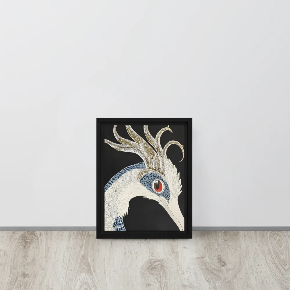 Elegance of the Majestic Peacock | Canvas with Black Frame | 9″×12″
