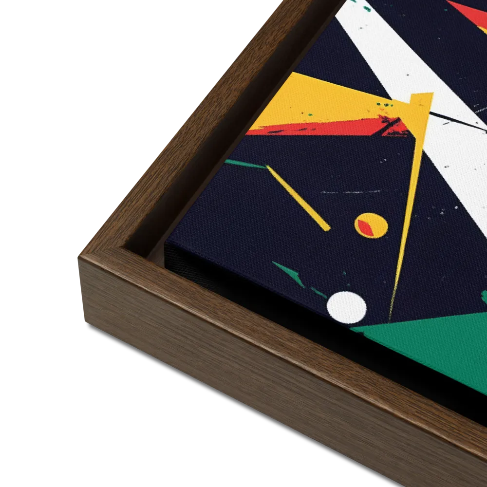 Dynamic Geometries | Canvas with Brown Frame | 12″×12″