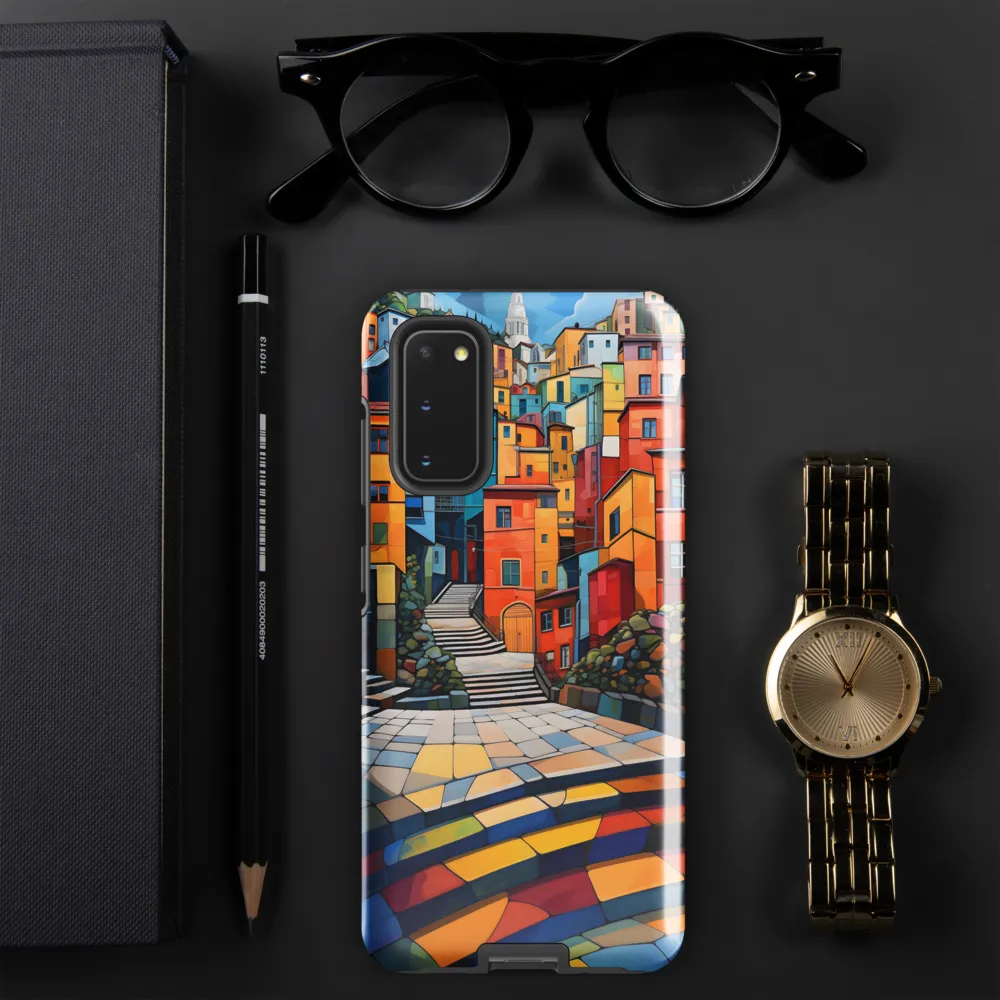 Vibrant Village: A Cubist Journey