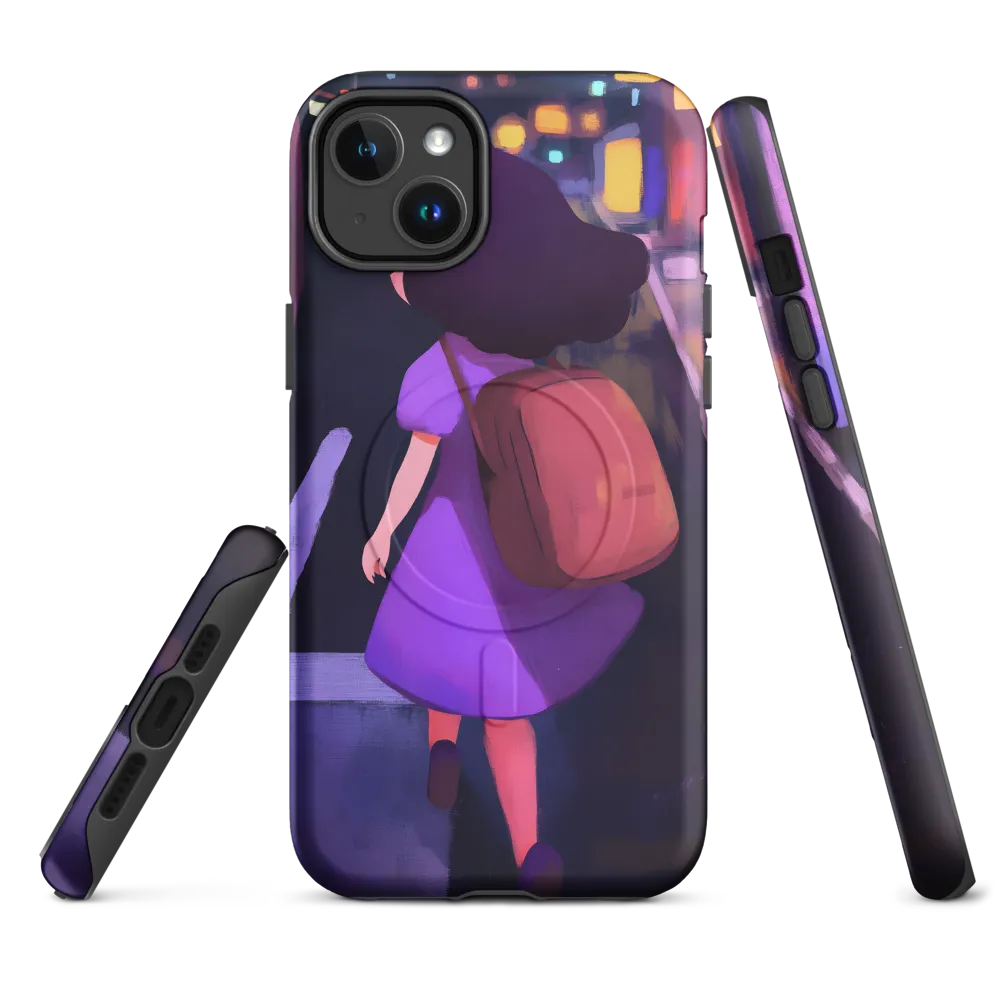 Wandering Through Neon Dreams | Phone Case |  14 Plus | MagSafe® Tough Case | Matte