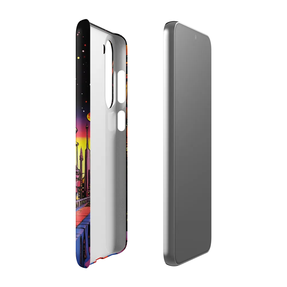 Futuristic Cosmos: A Journey Through Neon Cities | Phone Case |  S23 Plus | Snap Case | Matte