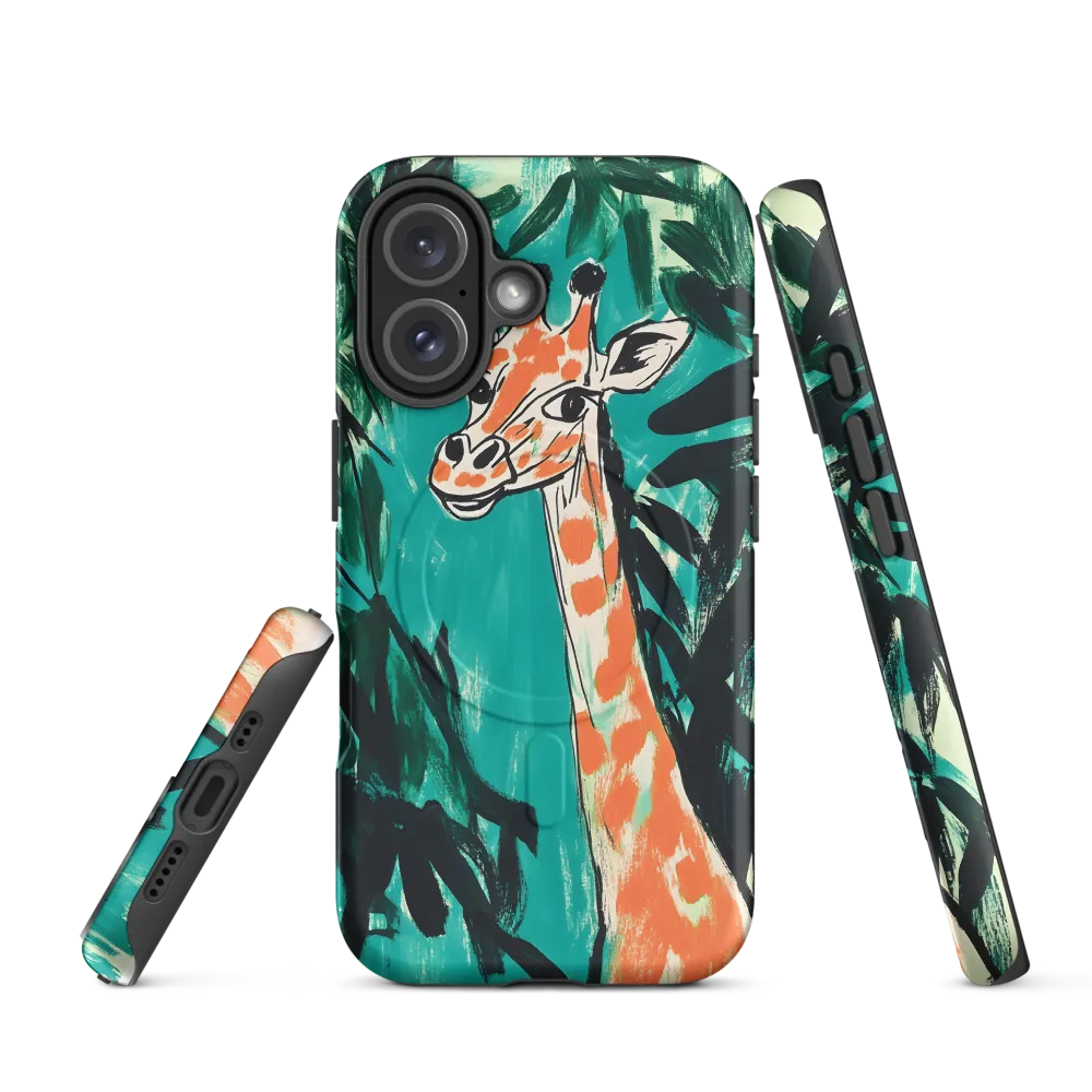 Curious Giraffe in Lush Greenery | Phone Case |  16 | MagSafe® Tough Case | Matte