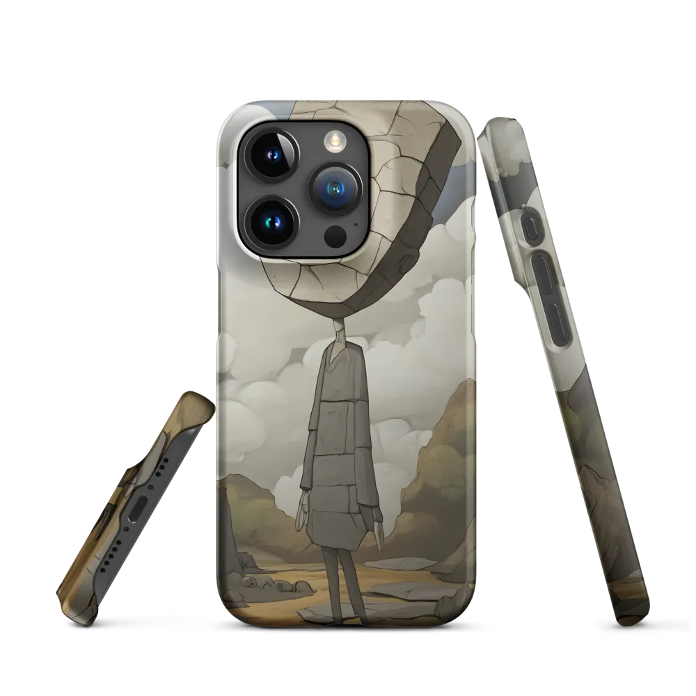 Whimsical Stone Figure in a Rocky Landscape | Phone Case |  15 Pro | Snap Case | Matte