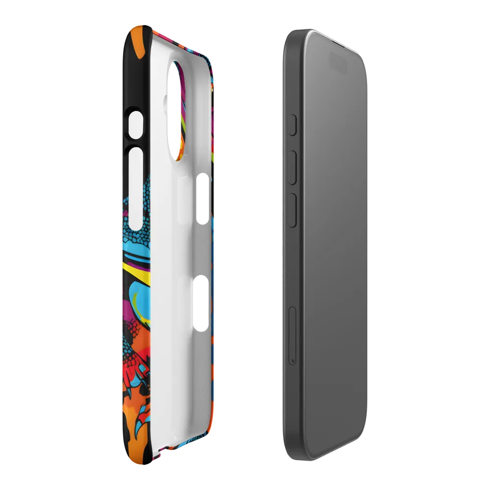 Colorful Encounters: The Playful Geckos | Phone Case |  16 | Snap Case | Matte