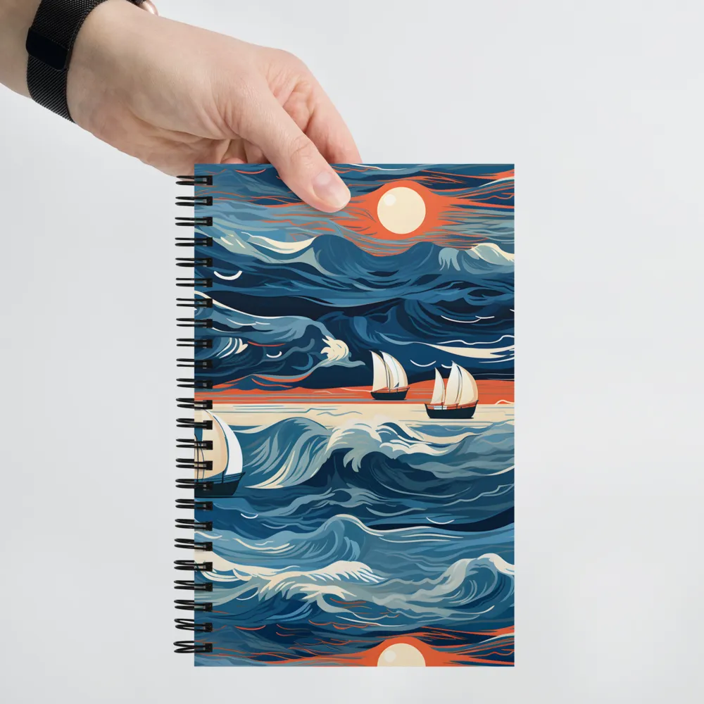 Ocean Whispers: A Voyage at Dusk | Spiral Notebook