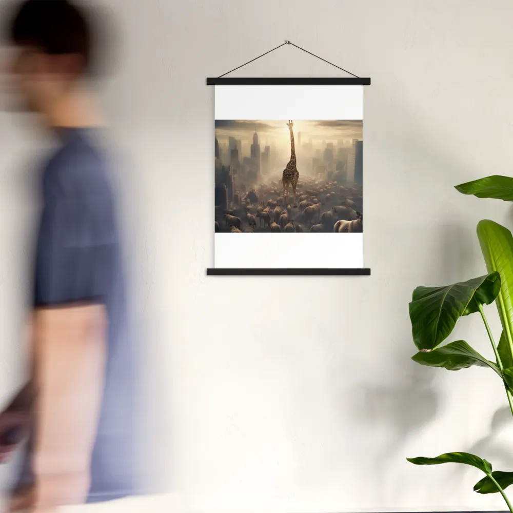 Urban Serengeti: A Giraffe's Perspective | Poster With Black Wood Hanger | 18″×24″