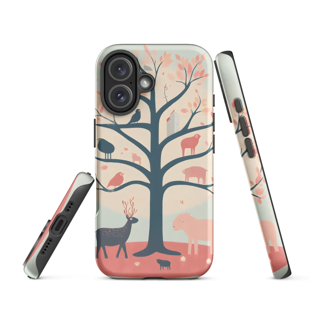 Whimsical Tree with Playful Creatures | Phone Case