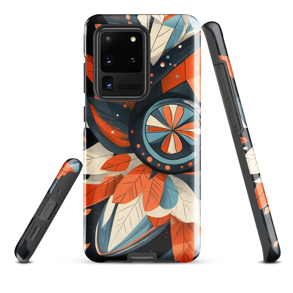 Floral Symphony in Orange and Teal
