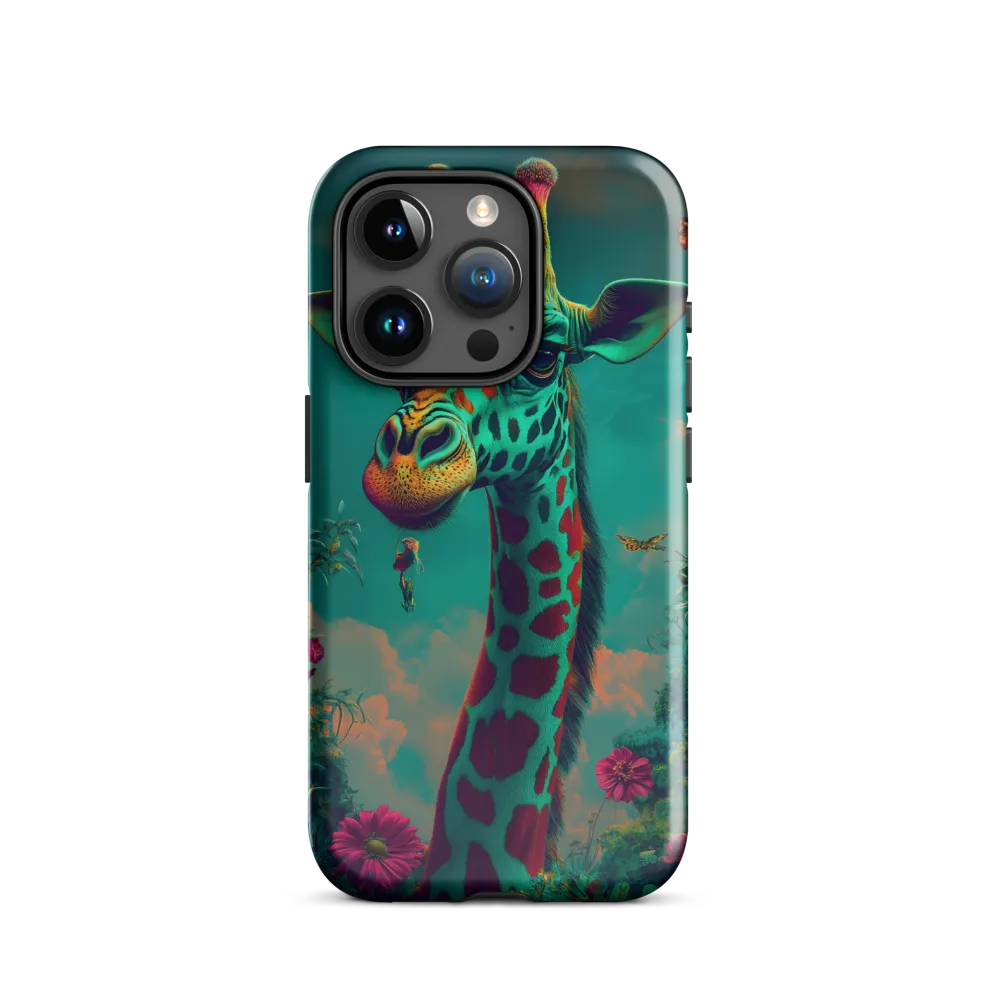 Whimsical Giraffe Among Blossoms | Phone Case |  15 Pro | Tough Case | Glossy