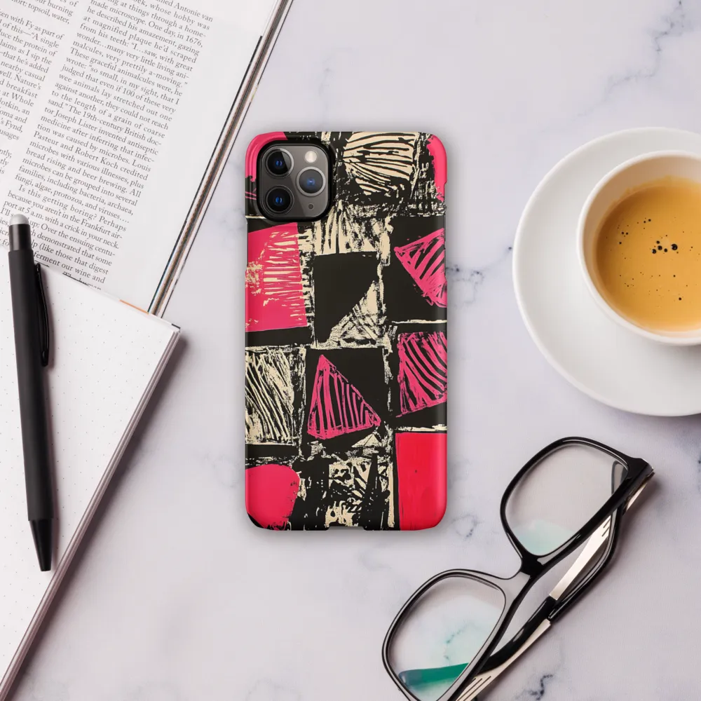 Geometric Symphony in Pink and Black