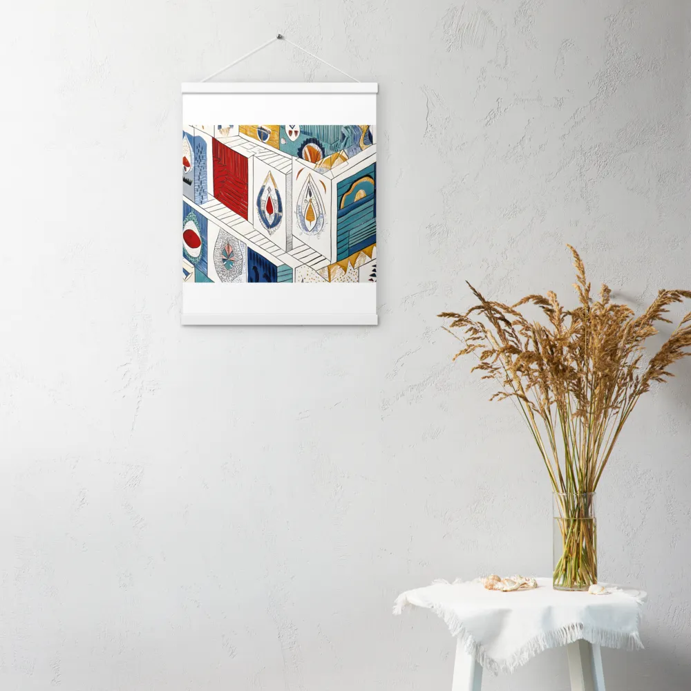 Symphony of Geometric Harmony | Poster With White Wood Hanger | 16″×20″