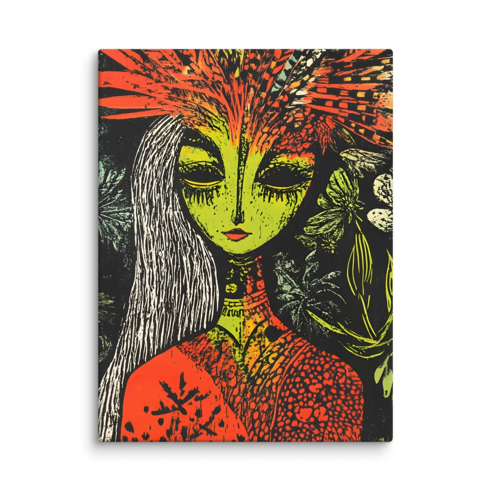 Mystical Flora: A Surreal Portrait | Canvas | 18″×24″