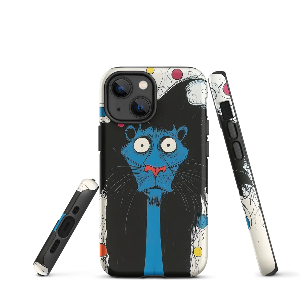 Whimsical Blue Lion