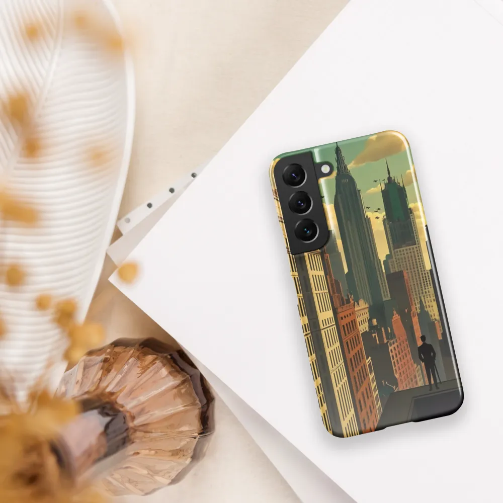 Urban Dreams: A Silhouette in Art Deco Cityscape