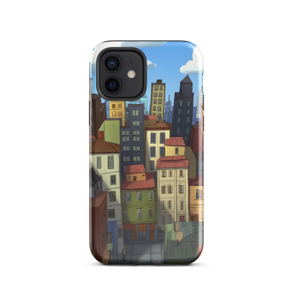 Urban Symphony: A Colorful Cityscape | Phone Case |  12 | Tough Case | Glossy