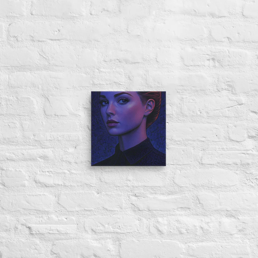 Ethereal Portrait in Blue and Red | Canvas | 10″×10″