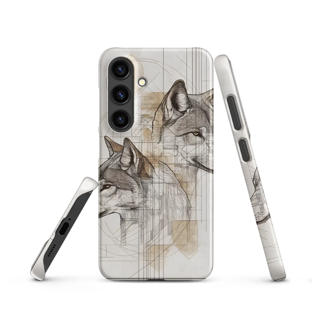 Geometric Harmony: The Essence of Wolves | Phone Case |  S24 | Snap Case | Matte