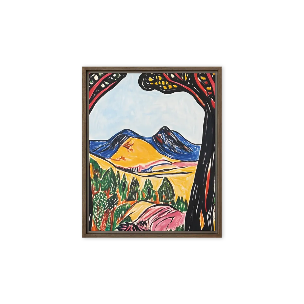 Vibrant Nature's Embrace | Canvas with Brown Frame | 8″×10″