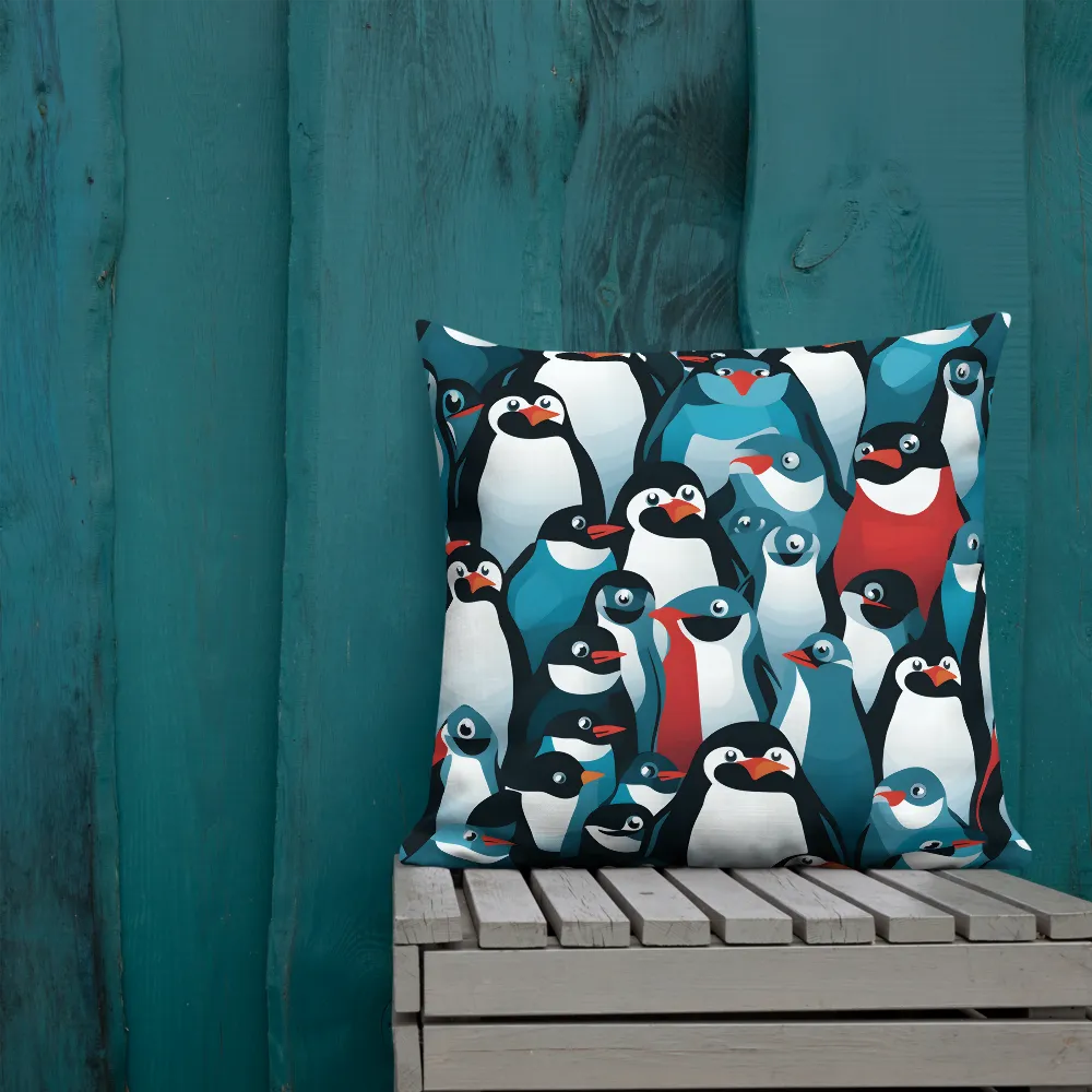 Penguin Parade | Pillow | 22″×22″