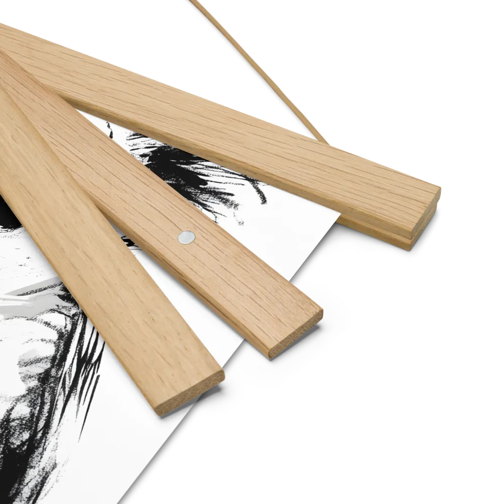 Whimsical Koala in Ink | Poster With Oak Wood Hanger | 10″×10″