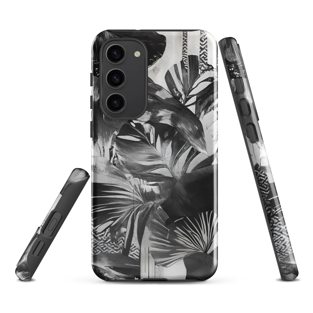 Monochrome Serenity in Tropical Foliage