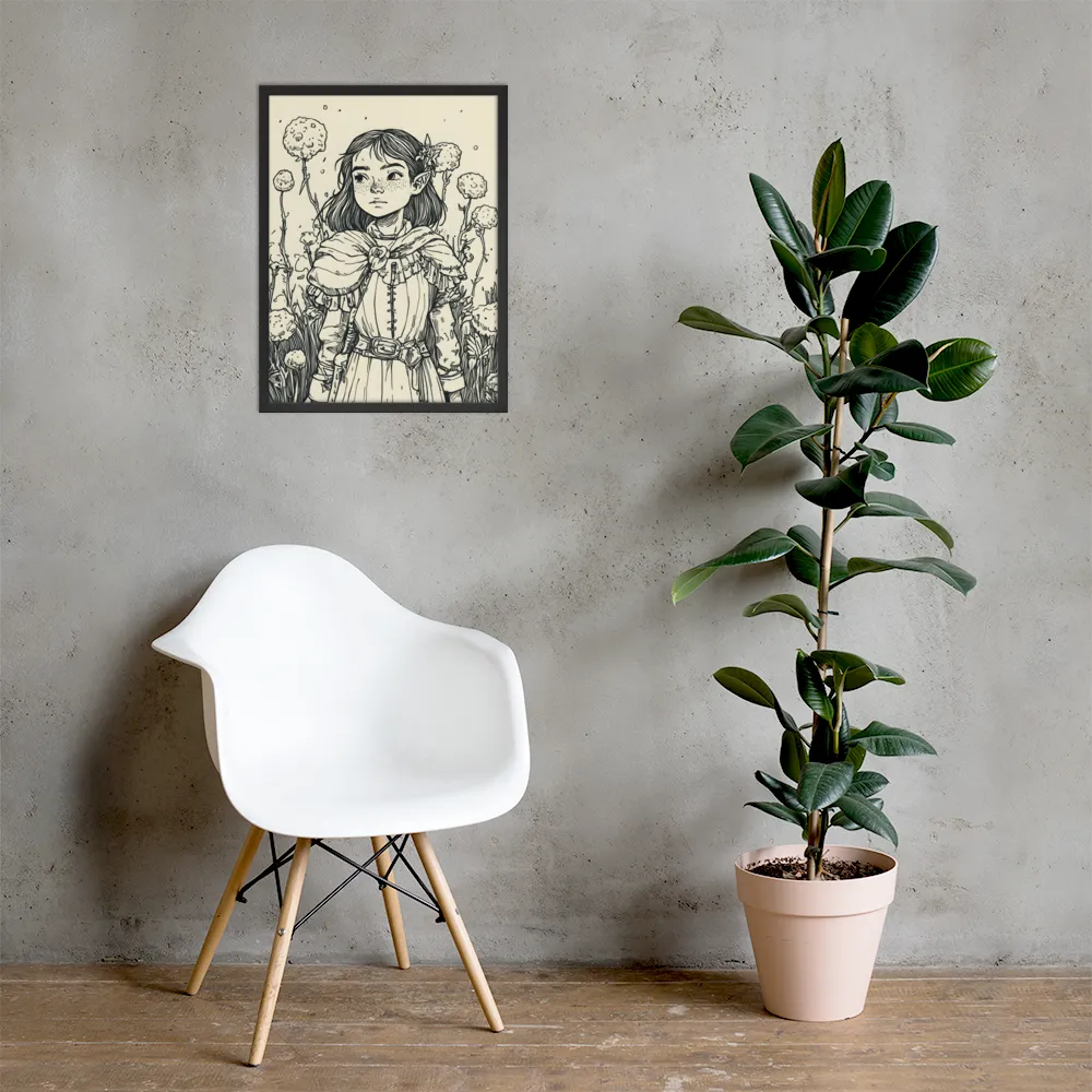A Young Guardian of Nature | Poster with Black Frame | 18″×24″