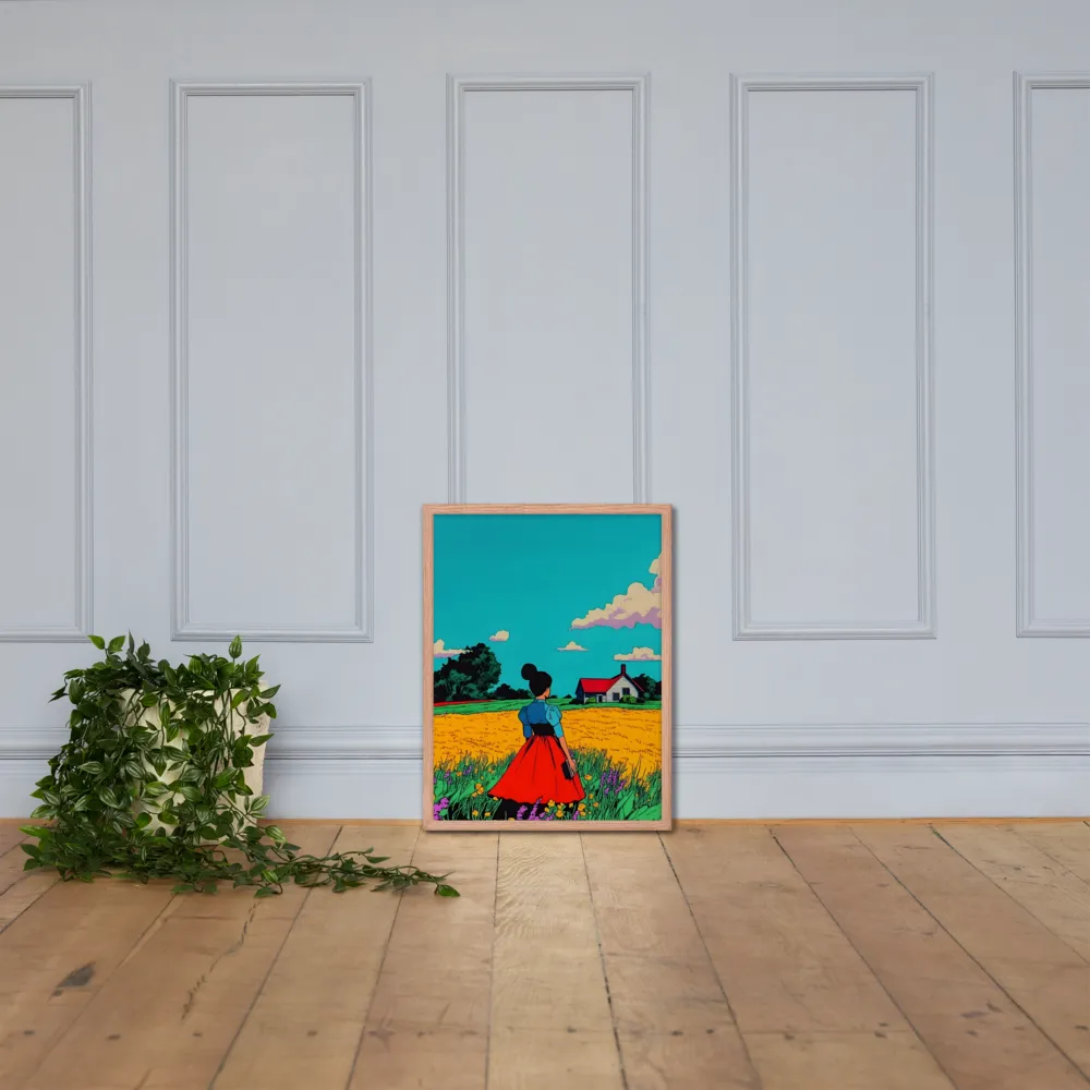 Whispers of a Sunlit Meadow | Poster with Red oak Frame | 18″×24″