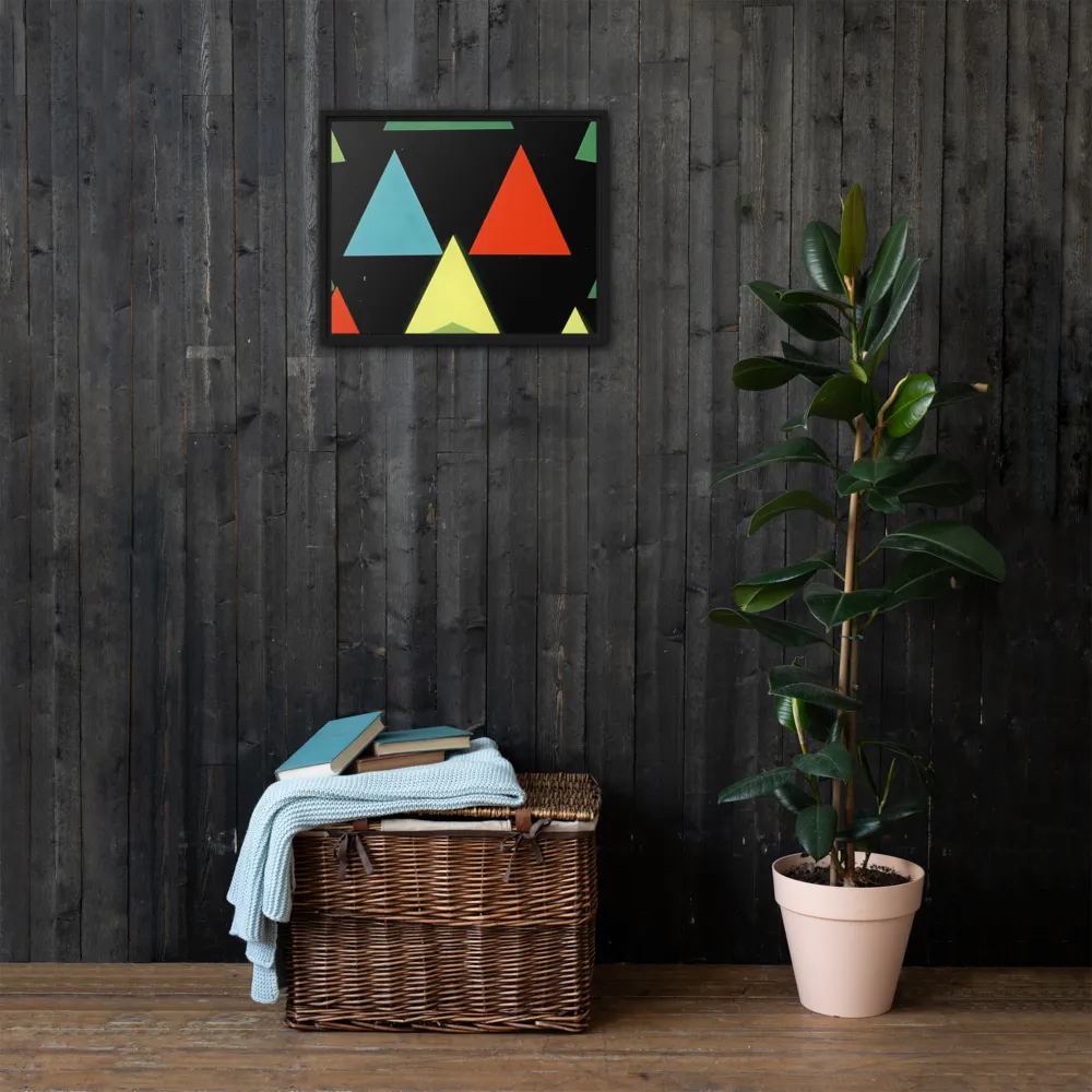 Geometric Harmony in Color | Canvas with Black Frame | 16″×20″